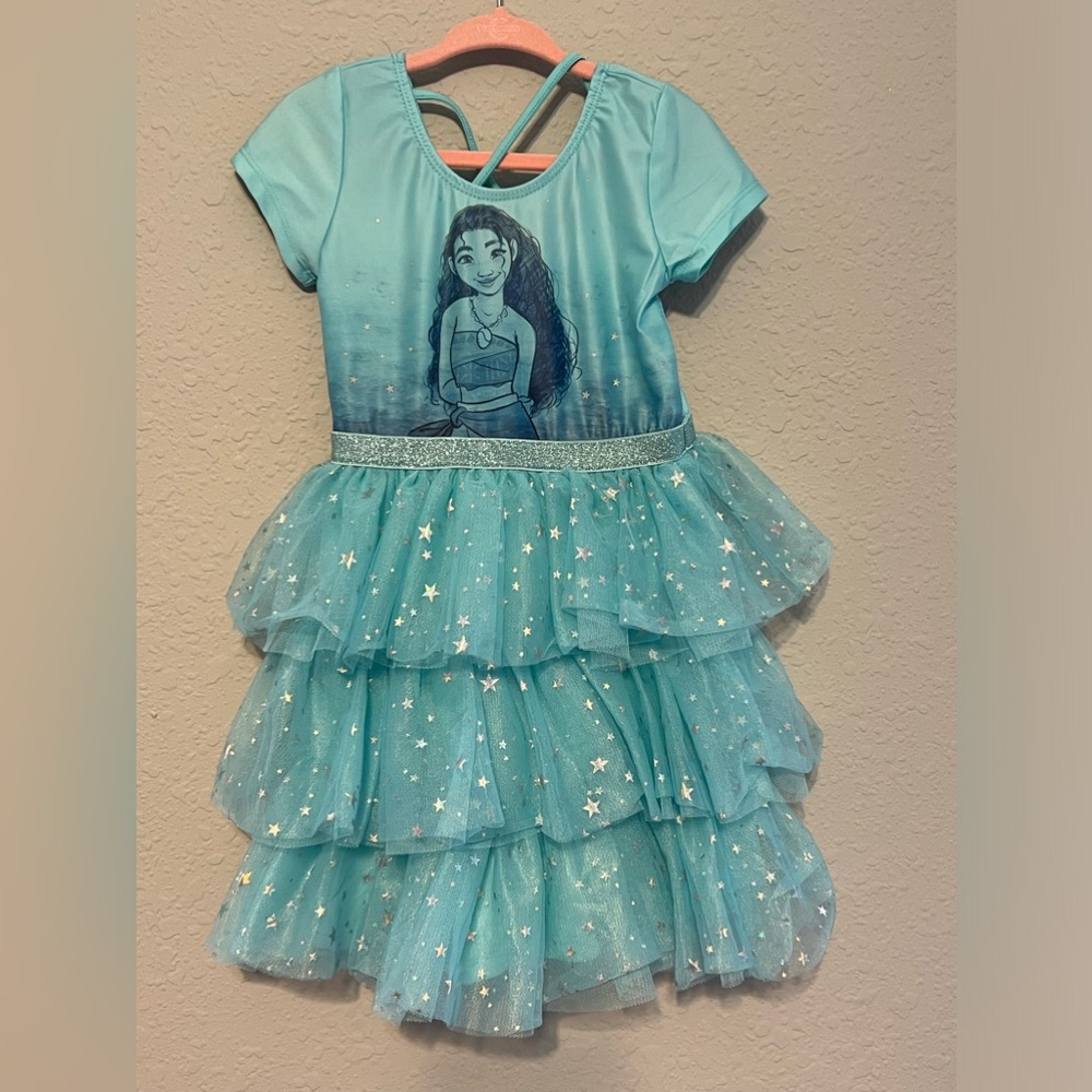 Moana Disney tulle star skirt ruffle dress; 4T; NWOT